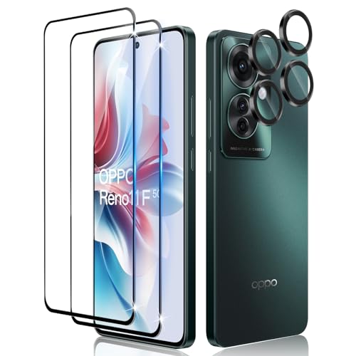 Lutree für OPPO Reno11 F 5G/ Reno 11 F 5G/ Reno 11F 5G für Panzerglas Schutzfolie, 2 Stück Schutzglas Glas und 2 Stück Kameraschutz Folie, 9H Härte HD Displayfolie Anti-Kratzen Displayschutz von Lutree