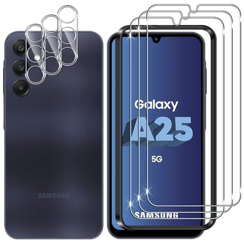 Lutree für Panzerglas für Samsung Galaxy A25 5G Schutzfolie, 3+3 Stück Schutzglas und Kameraschutz Panzerfolie, 9H Härte HD Displayschutz Anti- Kratzer Displayfolie für Samsung Galaxy a 25 5G von Lutree