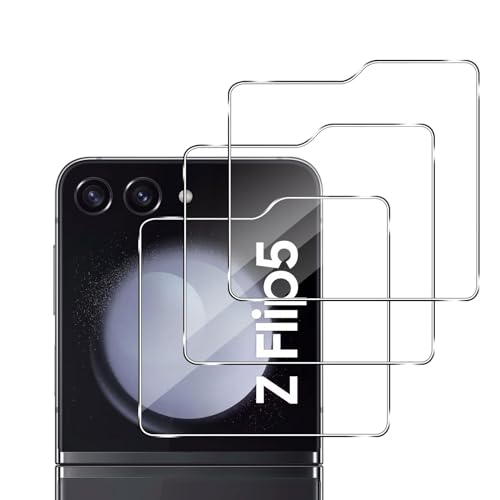 Lutree für Panzerglas für Samsung Galaxy Z Flip 5 5G Rückseite Schutzfolie, 3 Stück 9H Härte HD Hinten Panzerfolie Schutzglas, Anti- Kratzer Anti-Bläschen Displayschutz für Samsung Flip5 von Lutree