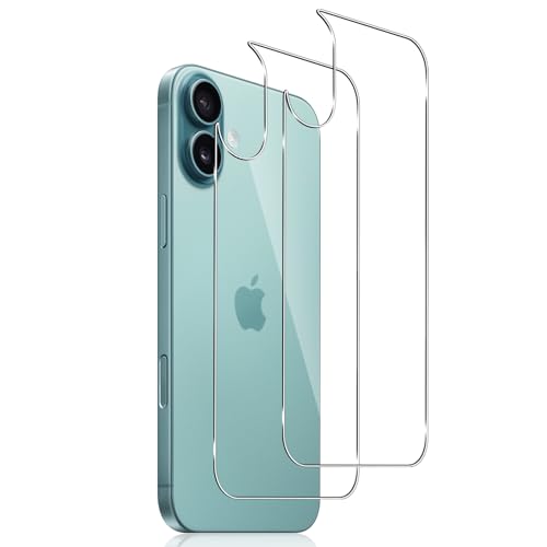 Lutree für Panzerglas für iPhone 16 6,1 Zoll Rückseite Schutzfolie, 2 Stück 9H Härte HD Folie Hinten Displayschutz, Anti- Kratzer Schutzglas Rückseitenfolie Lutree für Panzerglas für iPhone 16 6,1 Zoll Rückseite Schutzfolie, 2 Stück 9H Härte HD Folie Hinten Displayschutz, Anti- Kratzer Schutzglas Rückseitenfolie von Lutree