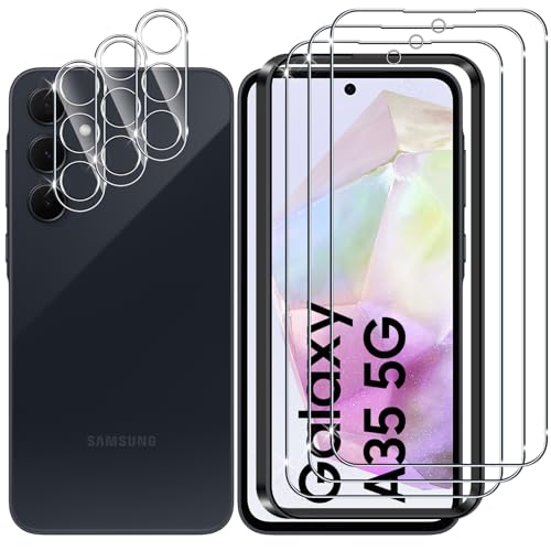 Lutree für Samsung Galaxy A35 5G für Panzerglas Schutzfolie, 3+3 Stück Schutzglas und Kameraschutz Panzerfolie, 9H Härte HD Displayschutz Anti- Kratzer Bläschenfrei Displayfolie von Lutree