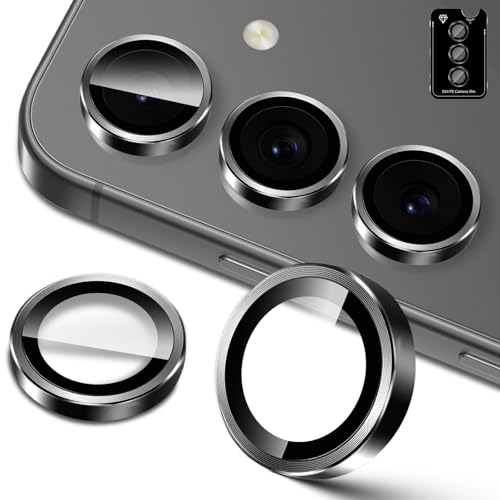 Lutree für Samsung Galaxy S24 FE 5G für Panzerglas Kameraschutz, 9H Härte HD Individuell Linsen Folie, Metall Ring + Schutzglas, Anti-Kratzen Kameraschutz -Schwarz von Lutree