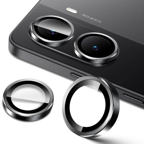 Lutree für Xiaomi Poco X7 Pro 5G für Panzerglas Kameraschutz, 9H Härte HD Individuell Linsen Folie, Metall Ring + Schutzglas, Anti-Kratzen Kameraschutz -Schwarz von Lutree
