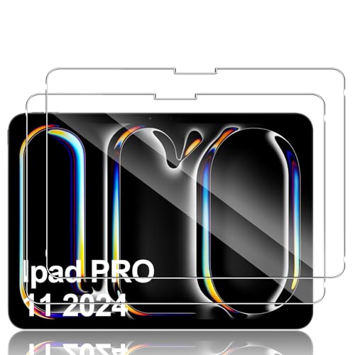 Lutree für iPad Pro 11 Zoll (2024) für Panzerglas Schutzfolie, 2 Stück 9H Härte HD Panzerfolie Displayschutz, Bläschenfrei Anti- Kratzer Schutzglas Displayfolie -Transparent von Lutree