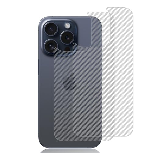 Lutree für iPhone 15 Pro 6,1 Zoll Rückseite Hinten Schutzfolie, 2 Stück HD Flexible Displayschutz, Dünn, Kohlefaser-Textur, Bläschenfrei Anti- Kratzer Rückseitenfolie Displayfolie Lutree für iPhone 15 Pro 6,1 Zoll Rückseite Hinten Schutzfolie, 2 Stück HD Flexible Displayschutz, Dünn, Kohlefaser-Textur, Bläschenfrei Anti- Kratzer Rückseitenfolie Displayfolie von Lutree