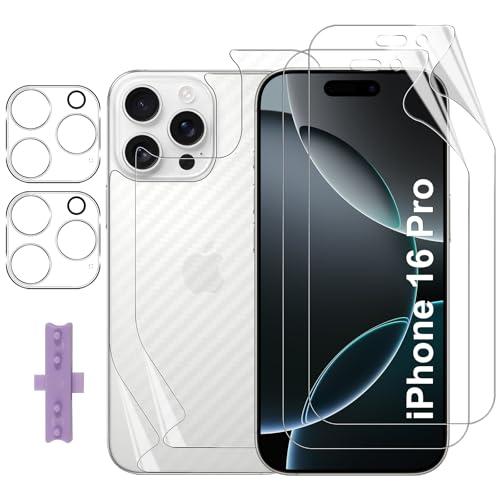 Lutree für iPhone 16 Pro Schutzfolie, 2+2+2 Stück Displayschutzfolie + Rückseitenfolie + Kameraschutz für Panzerglas, TPU Folie HD Displayfolie Anti- Kratzer Displayschutz Lutree für iPhone 16 Pro Schutzfolie, 2+2+2 Stück Displayschutzfolie + Rückseitenfolie + Kameraschutz für Panzerglas, TPU Folie HD Displayfolie Anti- Kratzer Displayschutz von Lutree