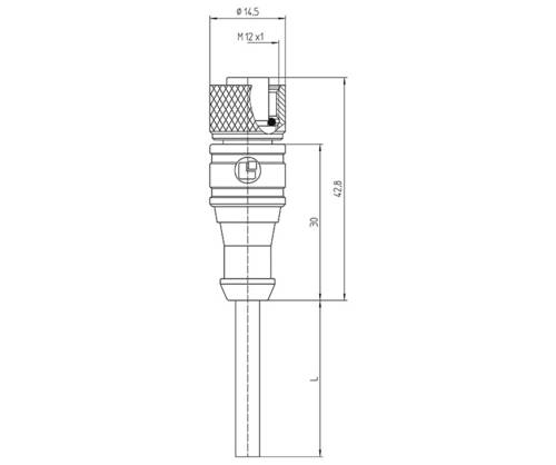 Lutronic 1064 Sensor-/Aktor-Steckverbinder, konfektioniert M12 Kupplung, gerade 10.00m Polzahl: 4 1S von Lutronic