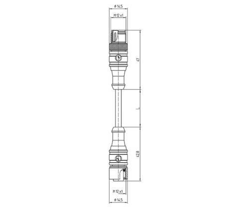 Lutronic 1095 Sensor-/Aktor-Anschlussleitung M12 Stecker, gerade 5.00m Polzahl: 4 1St. von Lutronic