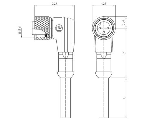 Lutronic 1121 Sensor-/Aktor-Steckverbinder, konfektioniert M12 Kupplung, gewinkelt 5.00m Polzahl: 12 von Lutronic