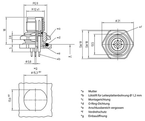 Lutronic 1235 Sensor-/Aktor-Einbausteckverbinder M12 Stecker, Einbau Polzahl: 5 1St. von Lutronic