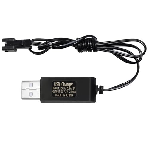 USB-Ladegerät mit SM-2P-Steckverbinder für Mini RC Amphibien Stunt Auto Boot LKW - 7,2 V Li-Ion und Li-Po-Akku/USB (SM-2P) von Luventg