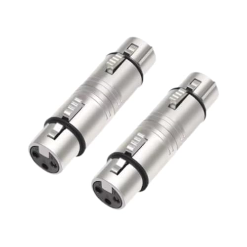 Luwecf 2pcs XLR -Adapter, Mikrofonlinienadapter 3 Pin XLR weiblich an weiblich für Unterhaltung DJ Party Live Performances Studio von Luwecf