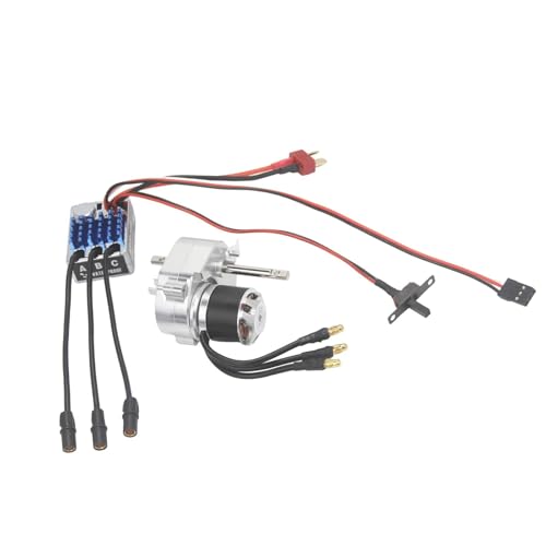 Luwecf Bürstenloser Motorrad -Metall -Getriebe ESC Combo 23222600KV Motor 1/12 Skala RC Car Car Model Toy RC Accessoires für MN78 MN168 MN82, Silver T von Luwecf