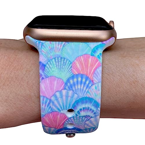 Lux Bands Bedrucktes Uhrenarmband – kompatibel mit Apple Watch-Bändern 38 mm, 40 mm, 41 mm, 42 mm, 44 mm, 45 mm, Silikon-Ersatz für iWatch Serie 8, 7, 6, 5, 4, 3, 2, 1, SE (38–41 mm klein) von Lux Bands