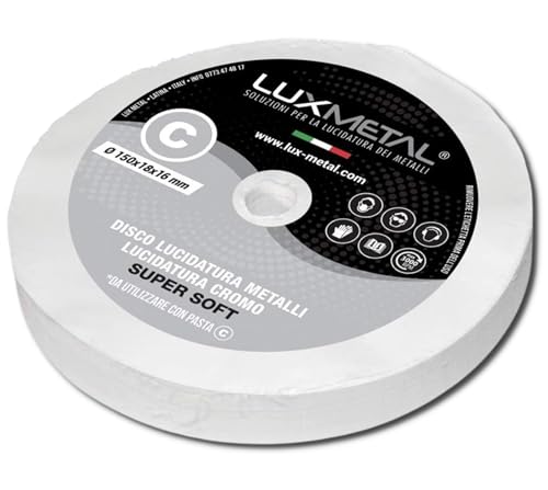 Lux Metal - Polierscheibe 150 mm Baumwolle fein für schleifbock doppelschleifer bohrmaschine akkuschrauber winkelschleifer Polierscheiben Zum Polieren Metall wie Aluminium Edelstahl, für Polierpaste von Lux Metal