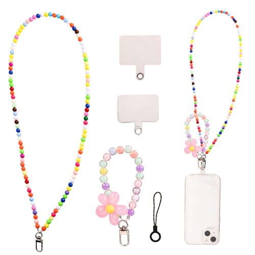 LuxStellar Handykette Perlen, 3 Stück Handykette Bunt mit Perlen Armband Handyanhänger Set für Smartphone Schlüssel für Jugendliche Erwachsene Stylisches Accessoire für Alltag Freizeit LuxStellar Handykette Perlen, 3 Stück Handykette Bunt mit Perlen Armband Handyanhänger Set für Smartphone Schlüssel für Jugendliche Erwachsene Stylisches Accessoire für Alltag Freizeit von LuxStellar