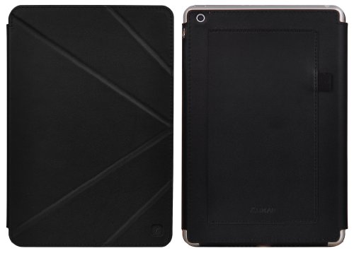 Luxa2 Klappetui aus Leder für iPad Mini, mit Standfunktion, Schwarz von Luxa2