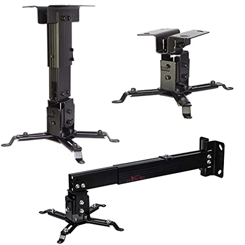 Luxburg® Universal Projektor Deckenhalterung Kit, 43-65 cm hält bis zu 15 kg 30 Grad, schwarz von Luxburg