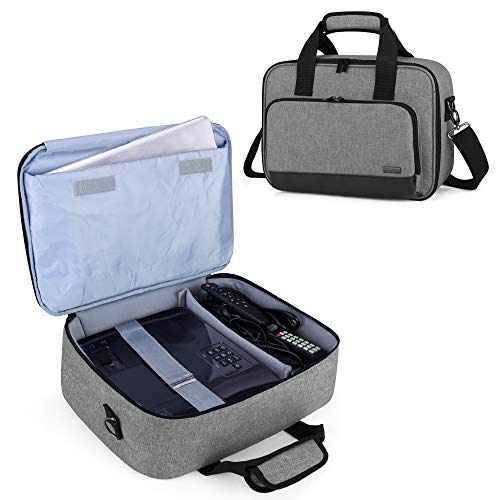 Luxja Beamertasche Kompatibel mit Acer, BenQ, Epson, Optoma und Viewsonic Beamer, Projektor Tasche mit Schutzhülle für Laptop, 39.4 cm x 28 cm x 13.5 cm, Grau von Luxja