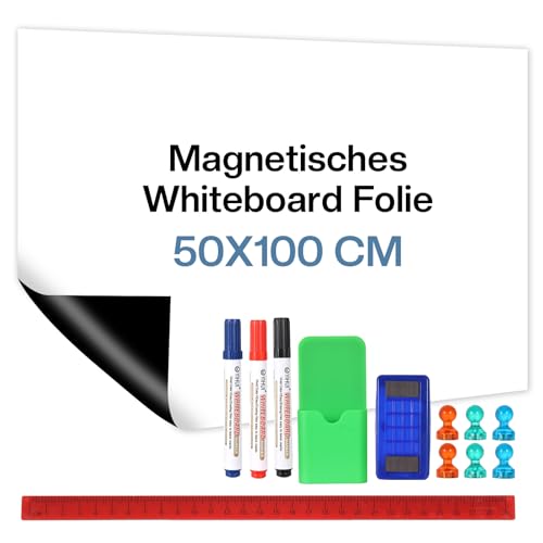 Luxoraiova Whiteboard Magnetisch Folie, 100 x 50 Selbstklebend Weißwandtafel Folie, Abwischbare Magnetfolie, Whiteboard Sticker DIY, Inklusive Marker, Schwamm und Magnete, für Schule Büro Zuhause Luxoraiova Whiteboard Magnetisch Folie, 100 x 50 Selbstklebend Weißwandtafel Folie, Abwischbare Magnetfolie, Whiteboard Sticker DIY, Inklusive Marker, Schwamm und Magnete, für Schule Büro Zuhause von Luxoraiova