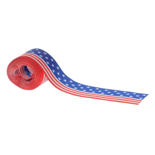 Luxshiny 1 Rolle Dekoratives Band Patriotische Bänder Patriotisches Wickelband Kränze, Die Bänder Einwickeln Drahtband Zum Unabhängigkeitstag Festliches Band Polyester von Luxshiny
