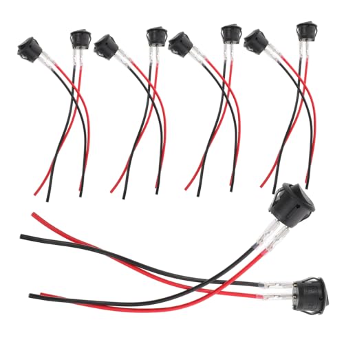Luxshiny 10 Stück Modifizierter Schalter Schaltungsschalter Rundschalter Autoschalter Schutzschalter elektrischer Schalter kleiner Wippschalter Ersatzschalter Vernickeltes Messing Schwarz von Luxshiny
