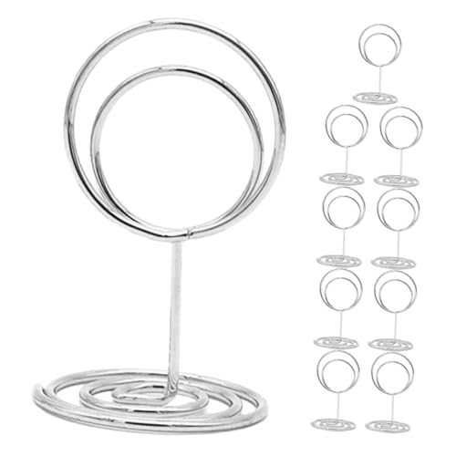 Luxshiny 10 Stück Schreibtischnummernhalter aus Metall Schreibtischklammer für Notizen TABLE -NUMPER -HAUSE Ständer für Fotoclips Halter für Büroklammern Eisen Silver von Luxshiny