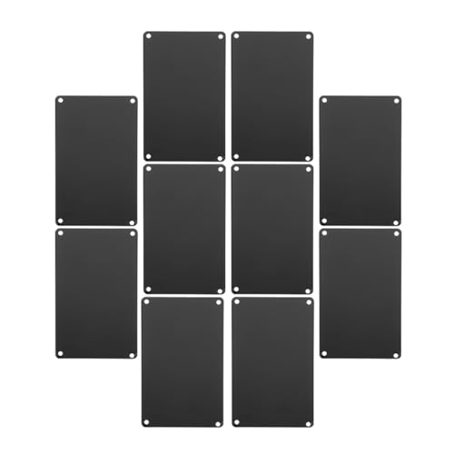 Luxshiny 10 Stück -Schriftzeichen leeres Aluminiumschild Multifunktions-Namensschild leere Schilder für den Außenbereich Namensschild aus Metall Black von Luxshiny