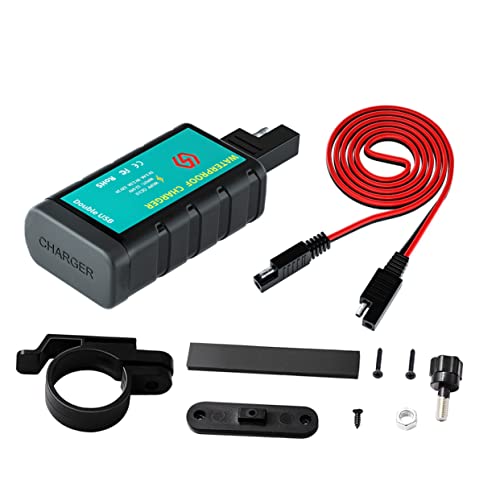 Luxshiny 1Satz USB Ladegerät mit Wasserdichter Abdeckung Dual USB SAE Kabel für Handy und GPS mit Integriertem Smartchip für Sicheren Betrieb Luxshiny 1Satz USB Ladegerät mit Wasserdichter Abdeckung Dual USB SAE Kabel für Handy und GPS mit Integriertem Smartchip für Sicheren Betrieb von Luxshiny