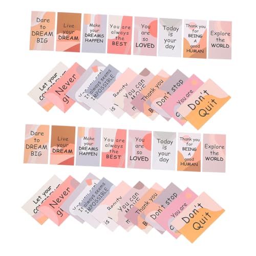 Luxshiny 2 Sätze Motivationskarten teacher recognition cards Kindermotivationskarte Angebotskarten motivierende Zitatkarten Motivationszubehör Bürobedarf Kupferplatte von Luxshiny