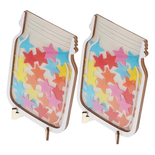 Luxshiny 2 Satz Belohnungsglas Magnetischer Anreizglas Verhaltensglas für Belohnungstabelle für Kleinkinder Motivation Jar Aufkleber für PVC von Luxshiny