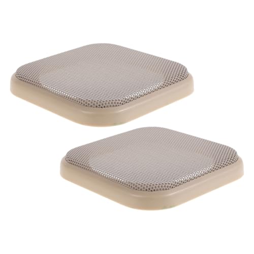 Luxshiny 2 Stück Quadrathornnetzabdeckung Subwoofer-Grill Abdeckung für Fahrzeuglautsprecher Lautsprechergitter-Abdeckgitter Abdeckungen für Audiolautsprecher Subwoofer-Gitter Plastik Beige von Luxshiny