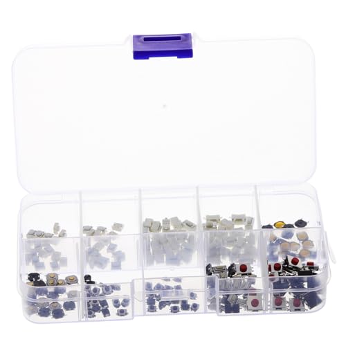 Luxshiny 200 Stück Fernbedienungsschaltertaste Tastaturschalter Flacher Knopf aus Metall Schlüsselschalter Druckknopfschalter Auto-Schlüsselanhänger Endschalter Druckknopftakt Plastik von Luxshiny