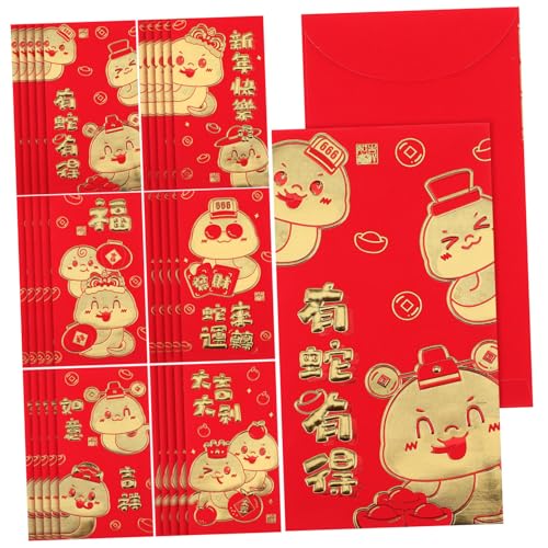 Luxshiny 36 Stück Cartoon-Schlange-Tierkreis-roter Umschlag Umschläge Frühling Festival Red Envelope Chinesisches Neujahrsumschlag Roter Umschlag des Schlangenjahres Papier Luxshiny 36 Stück Cartoon-Schlange-Tierkreis-roter Umschlag Umschläge Frühling Festival Red Envelope Chinesisches Neujahrsumschlag Roter Umschlag des Schlangenjahres Papier von Luxshiny