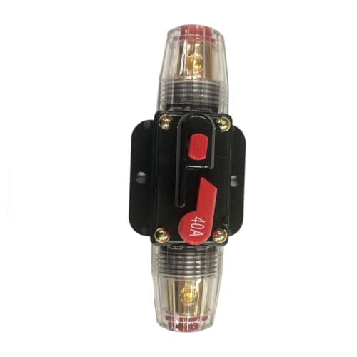 Luxshiny 40A Wasserdichter Sicherungshalter für Auto Rücksetzbare Sicherung mit Schutzschalter für Car Audio und Marineanwendungen für Video Boot und Fahrrad von Luxshiny