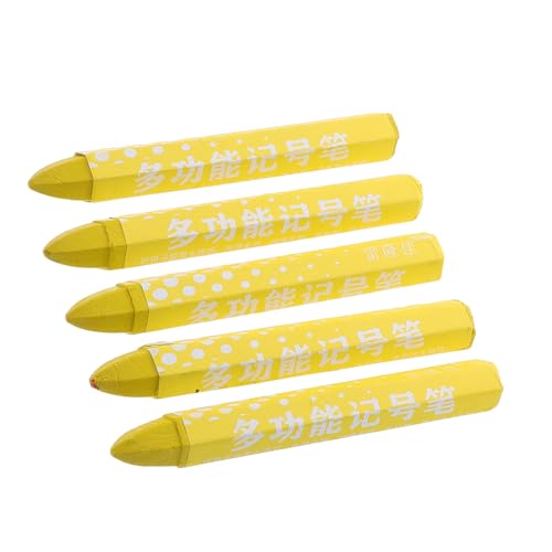 Luxshiny 5 Stck. Reifenmarkierung weiße Buntstifte Reifenmarker Pinselmarker Holzstift Reifenlackstift brennender Filzstift Buntstifte aus Tonpapier Buntstiftholz Reifenkreide Wachs Gelb von Luxshiny
