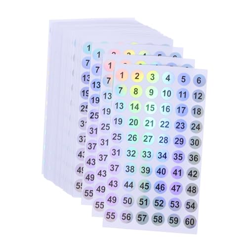Luxshiny 50 Stück Aufkleber Rund Kleine Zahlenaufkleber Nummerierte Etiketten Zahlenetiketten Zahlenindexaufkleber Briefkastennummern Für Uhrennummern Etiketten Runde von Luxshiny