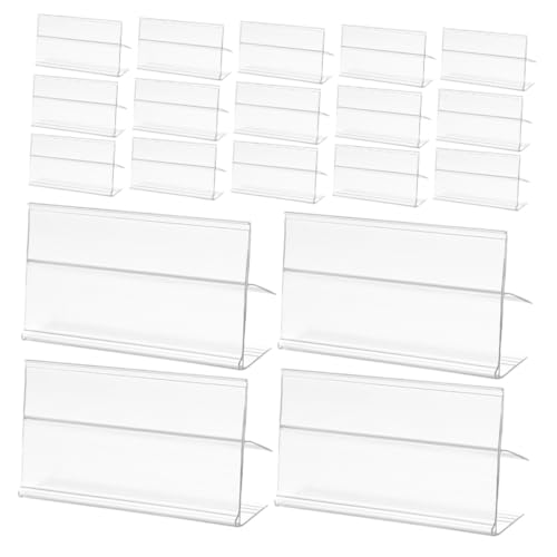 Luxshiny 50 Stück Regalpreise Warenanhängerhalter Supermarkt-Etikettenhalter Etikettenhalter speichern Büroklammern unterschreiben Kartenhalterclip PVC Transparent von Luxshiny