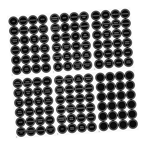 Luxshiny 6 Blätter Geschmacksaufkleber Glasetiketten für Einmachgläser Aufkleber für Gewürzgläser Etikettierer für Einmachgläser Konservenetiketten für Gläser Black von Luxshiny