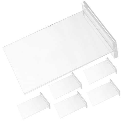 Luxshiny 6 Stück Acryl-Anzeigetafel visitenkarten Kartenständer Lesezeichenhalter-Display Tabellenanzeigeständer Tisch steht für Schilder Schlüsselanhänger-Anzeige Tischschild Transparent von Luxshiny