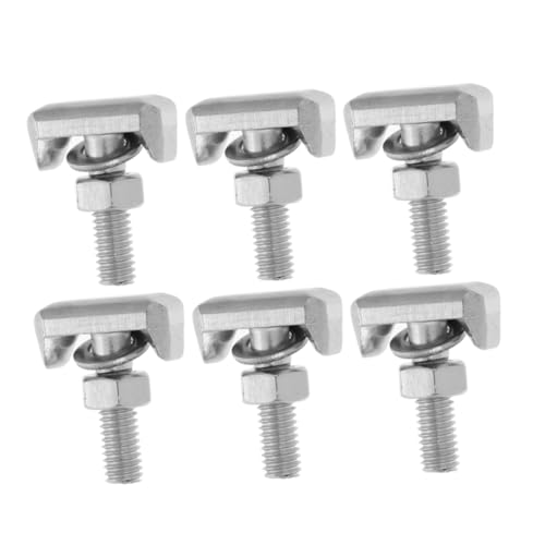 Luxshiny 6Er Set Edelstahlschraube Automobilschrauben Schrauben aus Edelstahl Karosserieschraube Autozubehör Batterieanschluss T-Bolt-Kit T-Nut-Schrauben Rostfreier Stahl Silber von Luxshiny