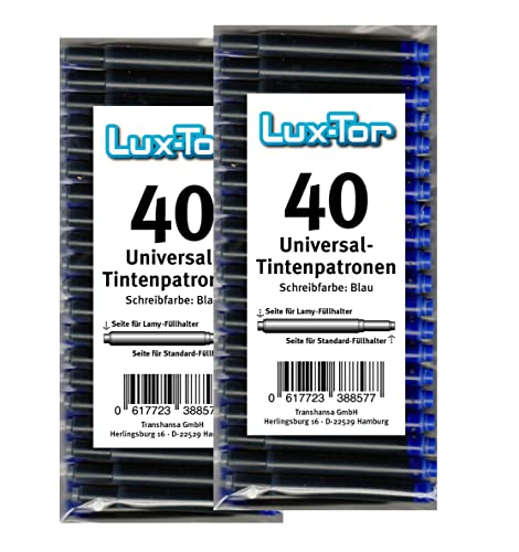 Luxtor Universal Tintenpatronen f?r Lamy Herlitz Pelikan Reform Online/blau (80 St.) von Luxtor