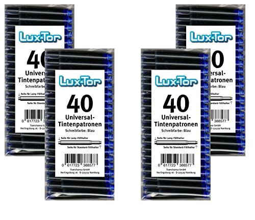 Luxtor Universal Tintenpatronen für Lamy Herlitz Pelikan Reform Online/blau (160 St.) von Luxtor