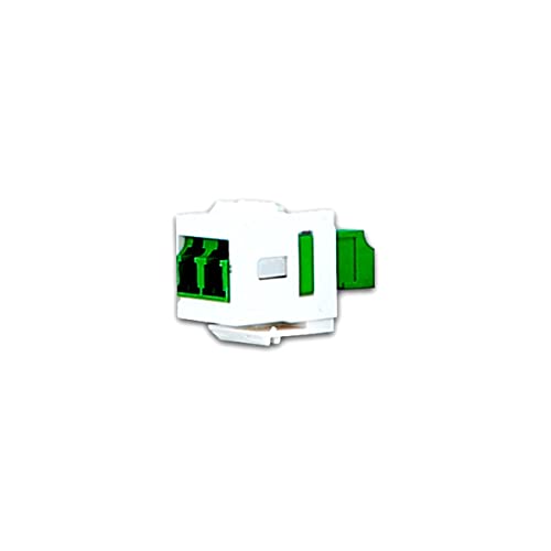 Glasfaser Keystone Modul LWL Kupplung LC-D Duplex OS2 Kabel APC Grün Einbau Steckdose Patch Glasfaserkabel Buchse Glasfaseroptik Kabel (Glasfaser Modul 228080400 Weiß) von Luxus-Time