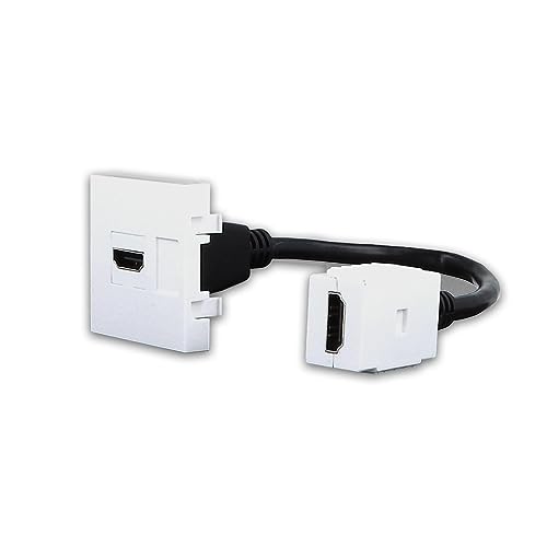 HDMI Kupplung mit flexiblen Kabel Einsatz verlängerung Adapter Buchse Stick Verbinder Keystone Highspeed mit EthernetXJY-8081210HDMI-40 Weiß von Luxus-Time