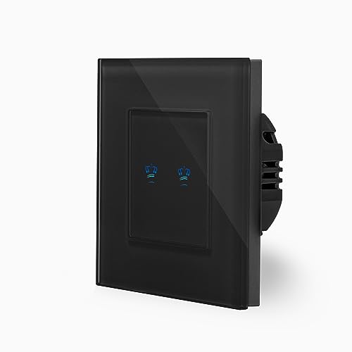 KRONE zweifacher Touch Dimmer Lichtschalter Ein/Aus 1-Fach im Glasrahmen in schwarz 2-Weg Glas Berührungs Serienlichtschalter Wandschalter zum dimmen zweier Leuchten, Lampen Luxus-Time KRONE zweifacher Touch Dimmer Lichtschalter Ein/Aus 1-Fach im Glasrahmen in schwarz 2-Weg Glas Berührungs Serienlichtschalter Wandschalter zum dimmen zweier Leuchten, Lampen Luxus-Time von Luxus-Time