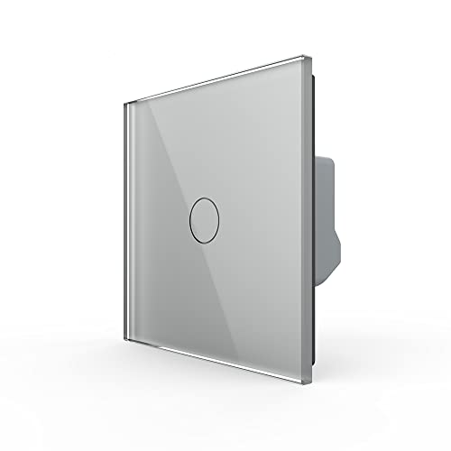 LIVOLO Einfacher Funk - Lichtschalter, Ein - Aus Unterputz UP - Touchschalter Komplettset mit Glasblende in Grau, Wandschalter, Berührungsschalter von Luxus-Time