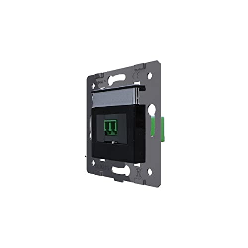 LIVOLO Glasfaser Keystone Modul LWL Kupplung LC-D Duplex OS2 Kabel APC Einbau Steckdose Patch Glasfaserkabel Buchse (Glasfaser Anschluss Modul Unterputz LWL LC-D OS2 APC VL-90400+ZC-12 Schwarz) von Luxus-Time