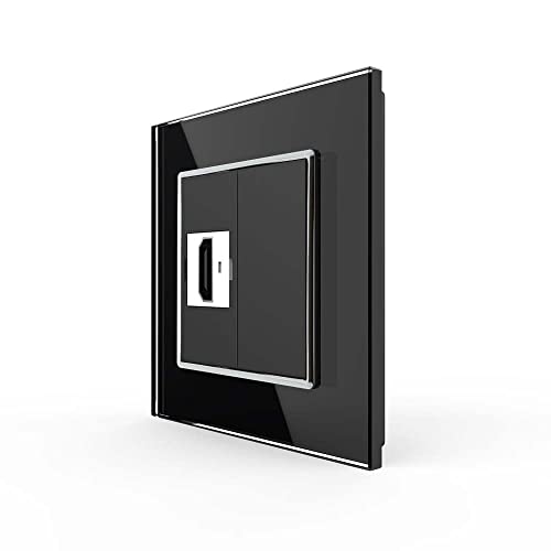LIVOLO HDMI 1-Fach Dose Schwarz HDMI Buchse mit Blindblende inkl. Glasrahmen in schwarz VL-C7-1HD/SR-12 LIVOLO HDMI 1-Fach Dose Schwarz HDMI Buchse mit Blindblende inkl. Glasrahmen in schwarz VL-C7-1HD/SR-12 von Luxus-Time