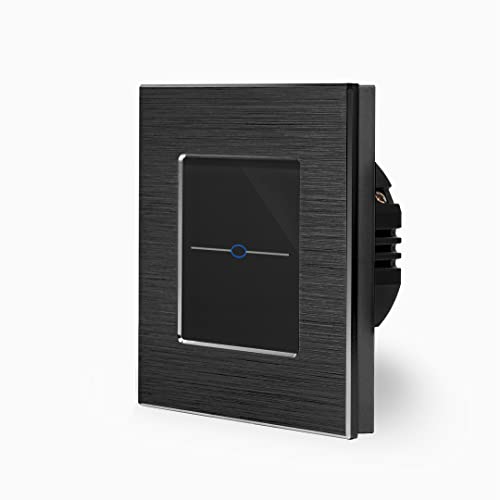 LUX einfacher Touch Dimmer Lichtschalter Ein/Aus dimmbar 1-Fach im Aluminiumrahmen in schwarz 1-Weg Glas Berührungs Wandschalter zum dimmen einer Leuchte, Lampe Luxus-Time LUX einfacher Touch Dimmer Lichtschalter Ein/Aus dimmbar 1-Fach im Aluminiumrahmen in schwarz 1-Weg Glas Berührungs Wandschalter zum dimmen einer Leuchte, Lampe Luxus-Time von Luxus-Time